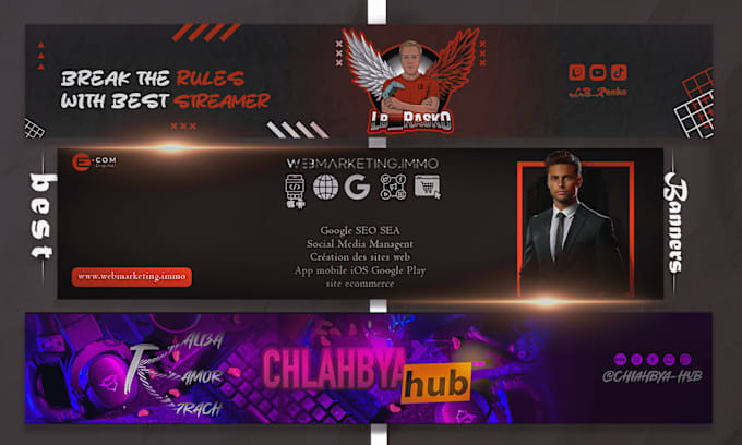 Bestseller - make a professional and eye catching youtube banner or any platform