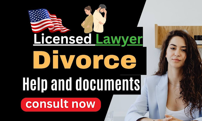 Gig Preview - Your USA divorce and child custody lawyer for expert paperwork and consultation