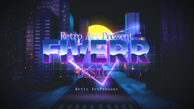 Gig Preview - Make 80s retro, cyberpunk, neon style 2d,3d intro, outro video