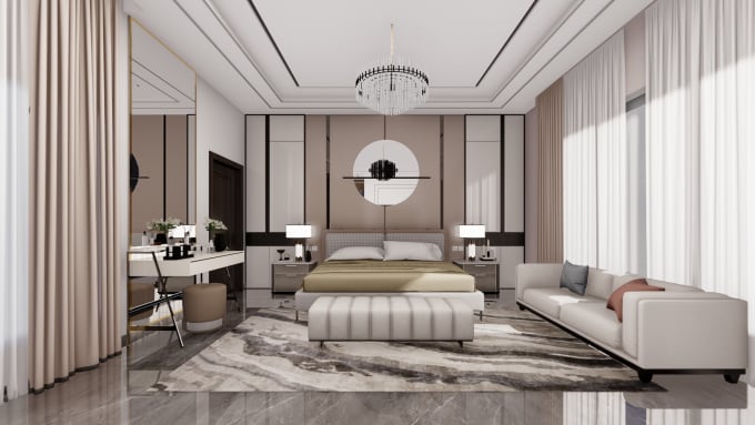 Gig Preview - Create modern bedroom interior design