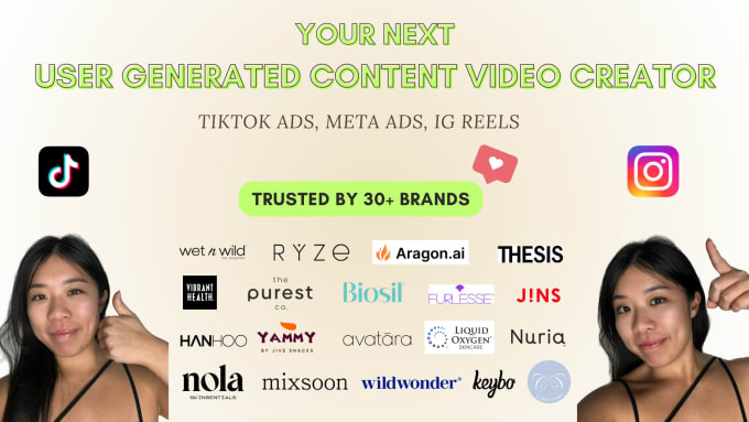 Gig Preview - Create user generated content video ads for tiktok, meta, and instagram