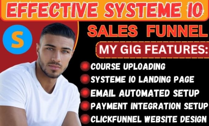 Gig Preview - Do systeme io, sales funnel, online course, landing page, ebook sales funnel