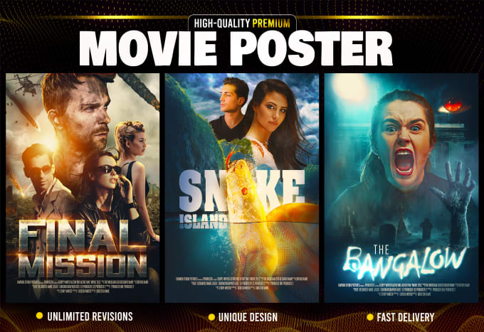 Gig Preview - Design a stunning and premium movie poster, film poster