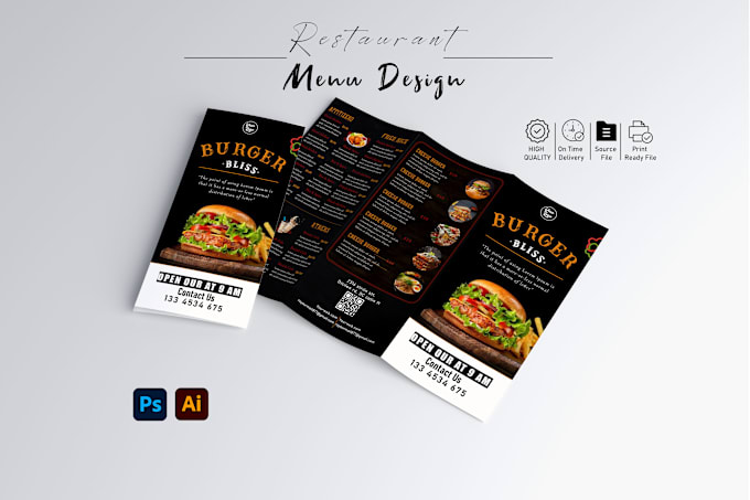 Gig Preview - Do professional editable restaurant menu design, food flyer, digital menu