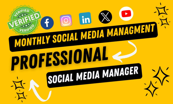 Gig Preview - Be your social media manager on monthly basis managment