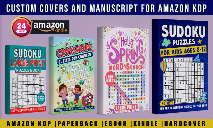 Gig Preview - Design custom activity book mazes sudoku word search and more for amazon KDP