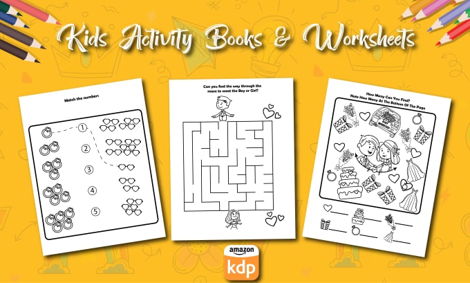 Gig Preview - Create kids activity books worksheets and coloring books