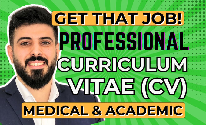 Gig Preview - Write a pro CV curriculum vitae resume for medical science academic research