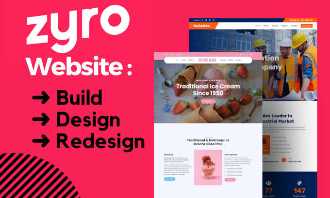 Gig Preview - Zyro website design, zyro redesign, zyro landing page, zyro store