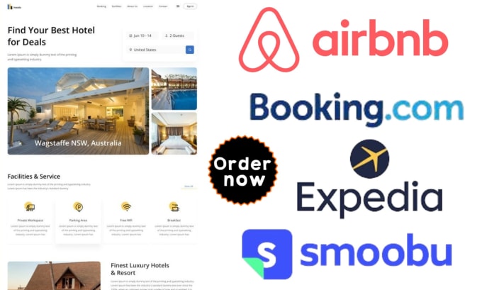 Gig Preview - Build a vacation rental website and set up airbnb, booking, expedia, smoobu