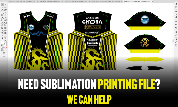 Gig Preview - Organize printing file for your sublimation jersey design