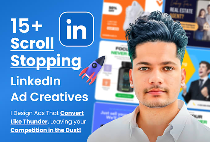 Gig Preview - Design scroll stopping linkedin ad creatives