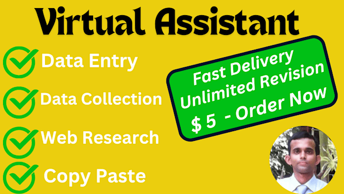 Gig Preview - Be your virtual assistant for data entry, lead generation, typing and web search