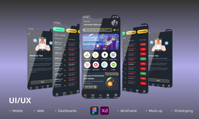 Gig Preview - Do UI UX designs for mobile apps, web sites, and dashboards with figma or xd