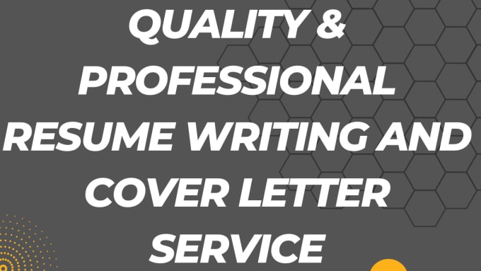 Gig Preview - Provide professional resume writing and cover letter service