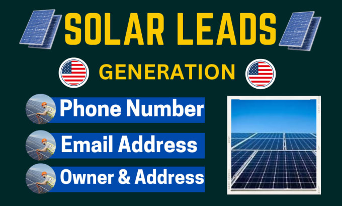 Gig Preview - Generate solar leads homeowner leads for USA