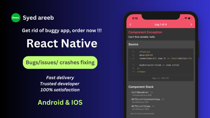 Gig Preview - Fix bugs and upgrade react native version for both android and IOS