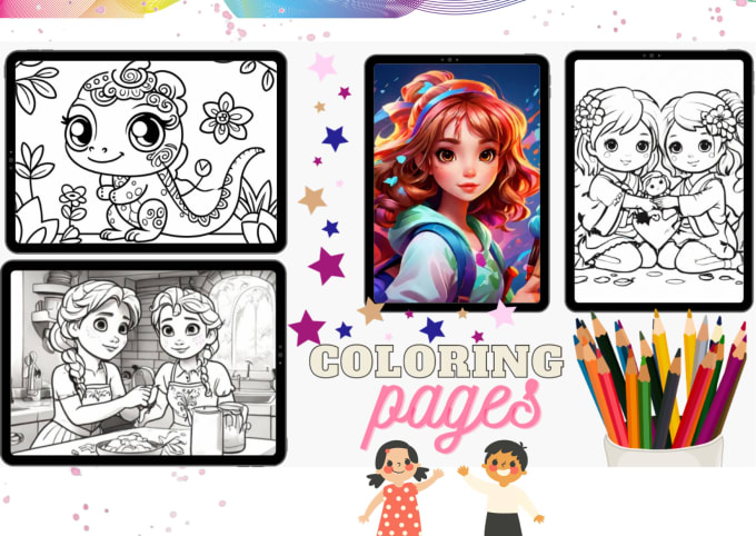 Gig Preview - Give you lovely children coloring book pages, line art