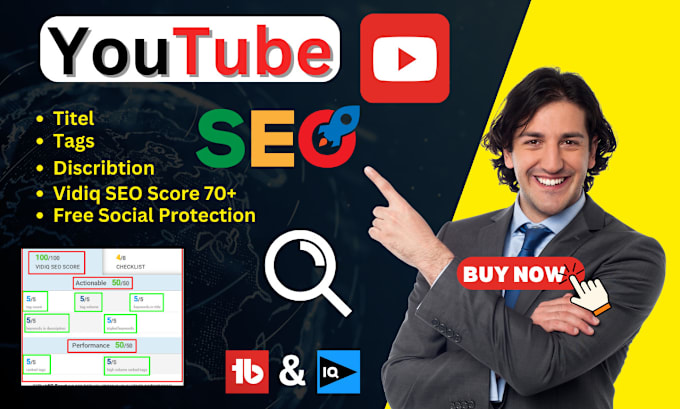 Gig Preview - Youtube video SEO, best keyword, channel organic grow