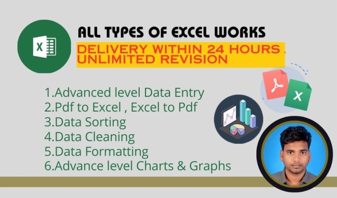 Bestseller - do excel data entry, cleaning, formatting within 24 hour with unlimited revision