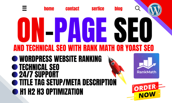 Gig Preview - Improve wordpress on page technical SEO optimization rank up google first page