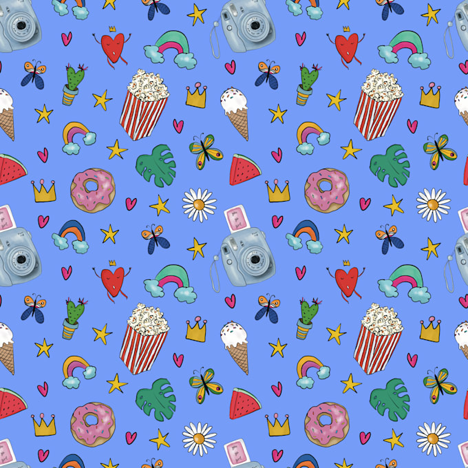 Gig Preview - Create seamless patterns in my doodle style