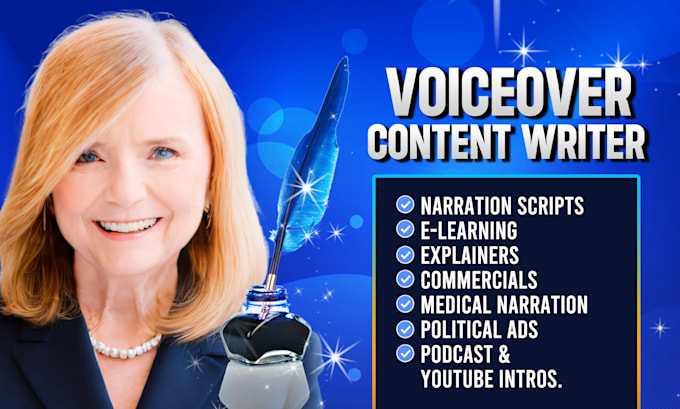 Gig Preview - Write voiceover scripts that sparkle for your e learning narrations and ads