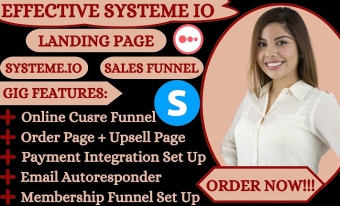 Gig Preview - Do systeme io, landing page, sales funnel, online course, ebook sales funnel