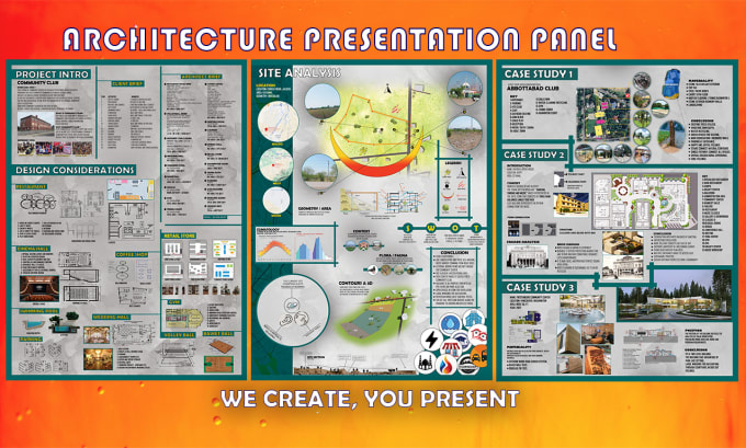 Gig Preview - Design best architectural photoshop panels, presentation boards and mood boards