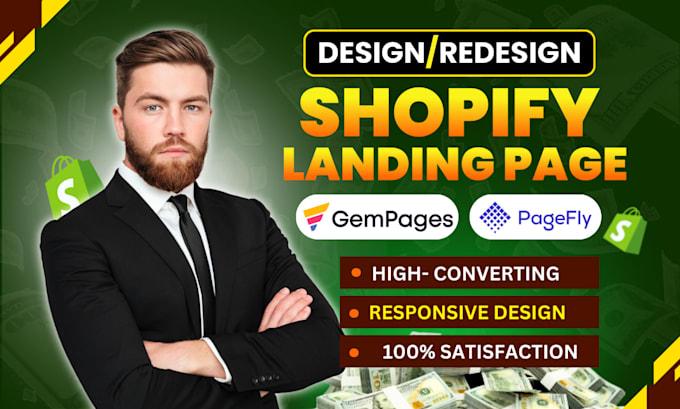 Gig Preview - Design and redesign shopify landing page by pagefly or gempages