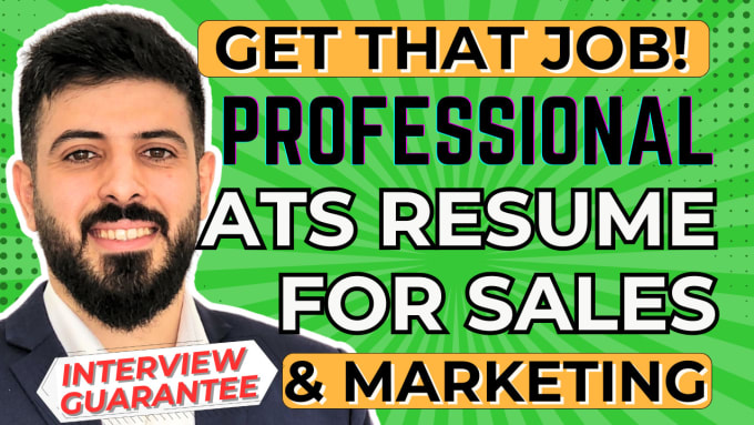 Gig Preview - Write a professional ats sales or marketing resume, cv writing