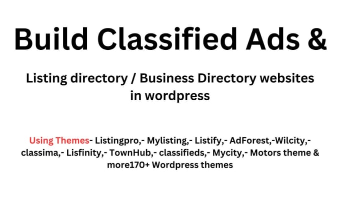 Gig Preview - Create classified ads and listing directory website