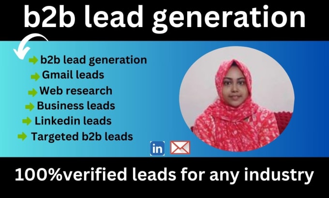 Gig Preview - Be b2b lead generation specialist for your industry leads