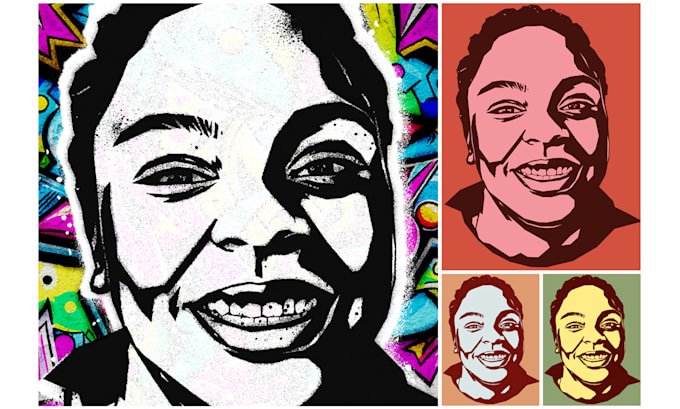 Gig Preview - Draw your portrait of andy warhol pop art hope stencil art graffiti