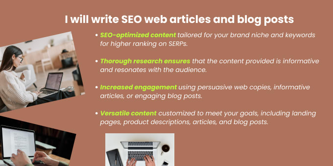 Gig Preview - Write seo web articles, blogs, and landing pages