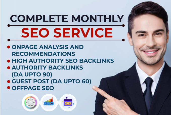 Gig Preview - Do monthly off page white hat high da dofollow link building for seo backlinks