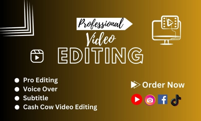 Gig Preview - Edit your youtube video, cash cow videos including voice over