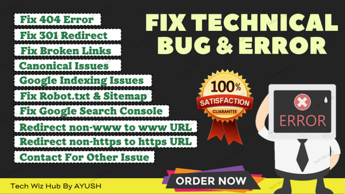 Gig Preview - Fix 301 redirect, broken links, 404 error, canonical and other issues