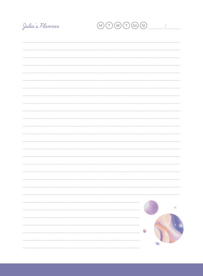 Gig Preview - Design fancy personalized planner sheets for you to print at home