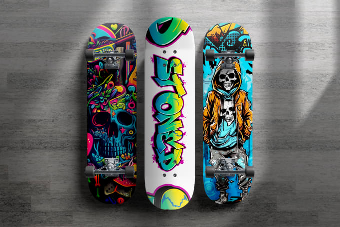 Gig Preview - Do cool custom graffiti style design for your skateboard deck