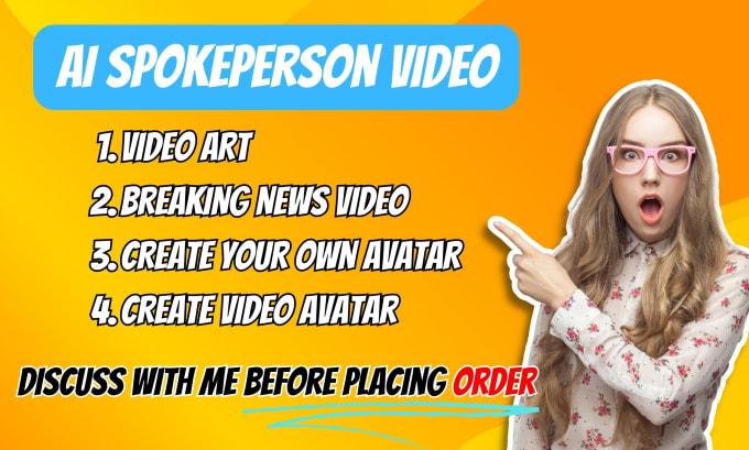 Gig Preview - Create breaking news ai spokesperson video editing for video ads