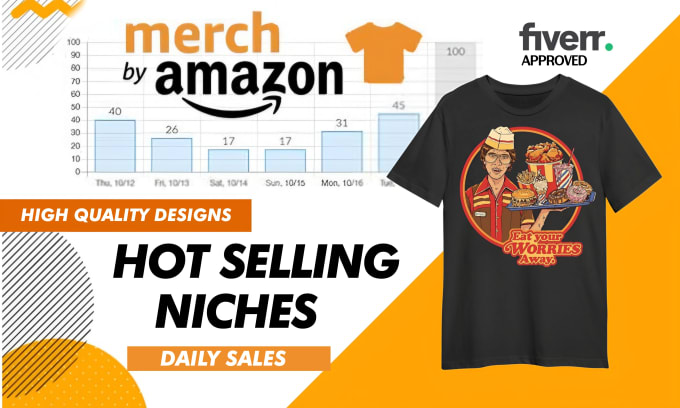 Gig Preview - Make high quality merch by amazon redbubble spreadshirt t shirts designs