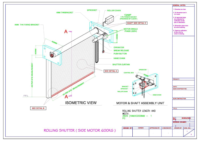 Gig Preview - Quickly preparing roller door shop drawings