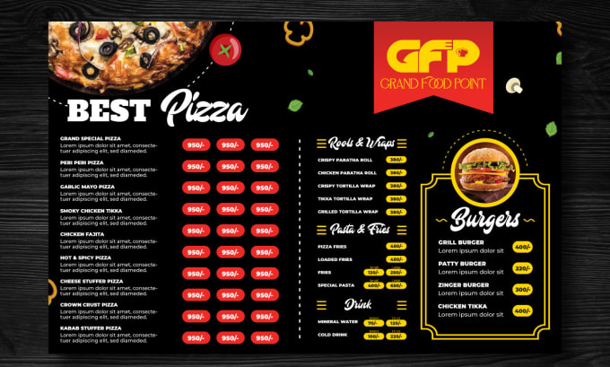 Gig Preview - Do an amazing menu design, food menu, restaurant menu design