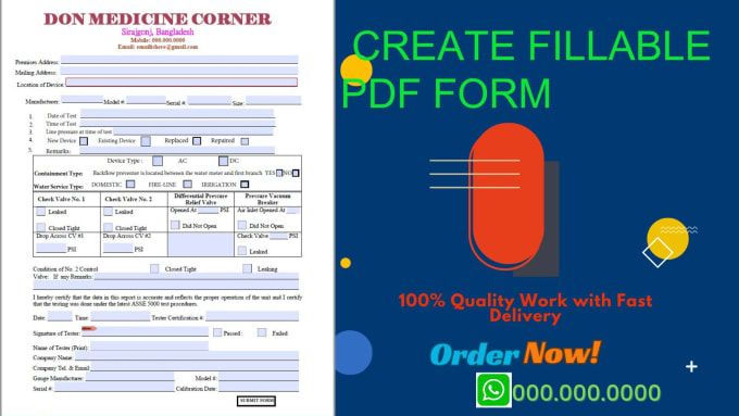 Gig Preview - Design fillable PDF form or make fillable PDF form