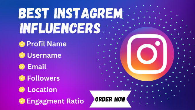 Gig Preview - Do instagram influencer research for influencer marketing