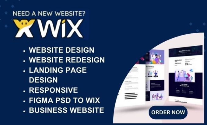 Gig Preview - Design wix website and redesign wix website, business website design