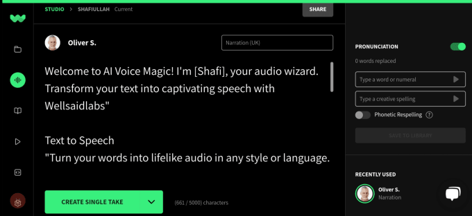 Gig Preview - Do  ai voice magic, text to speech, cloning with wellsaidlabs