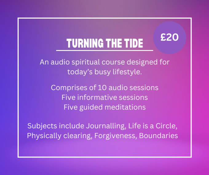 Gig Preview - Give you the 4 week turning the tide spiritual course