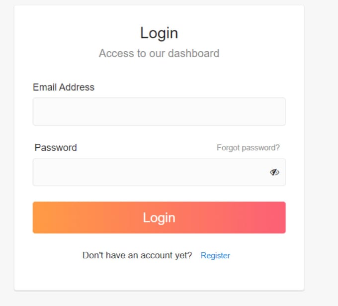 Gig Preview - Make your login page very simple and beautiful